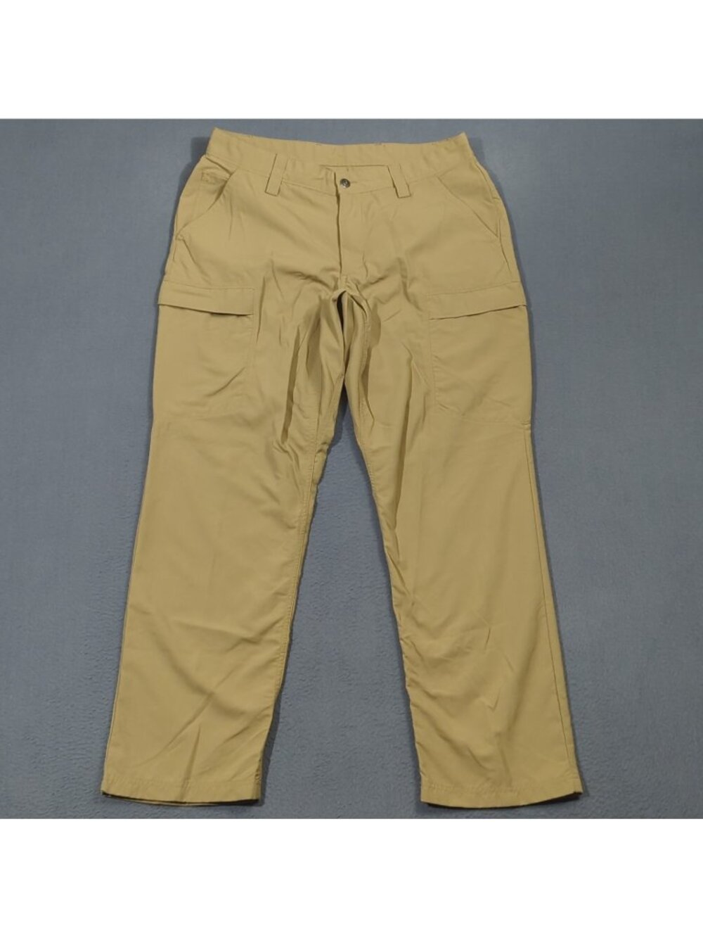 Duluth Trading Co Pants Men's 34x32 Tan Armachillo Cooling Cargo Nylon Outdoor